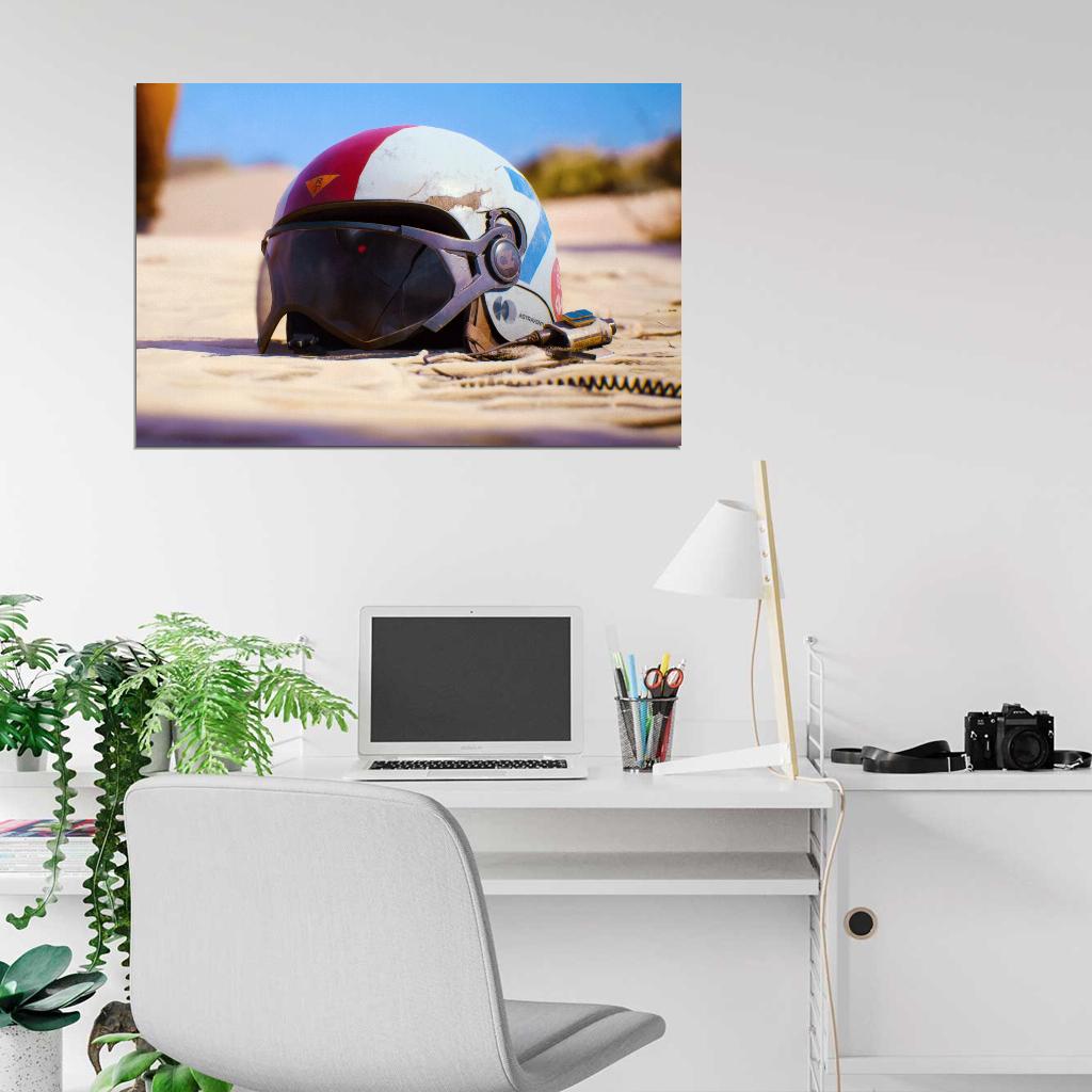ARC Raiders Poster Helmet Retro Sci-Fi Concept Art Video Game Wall Decor