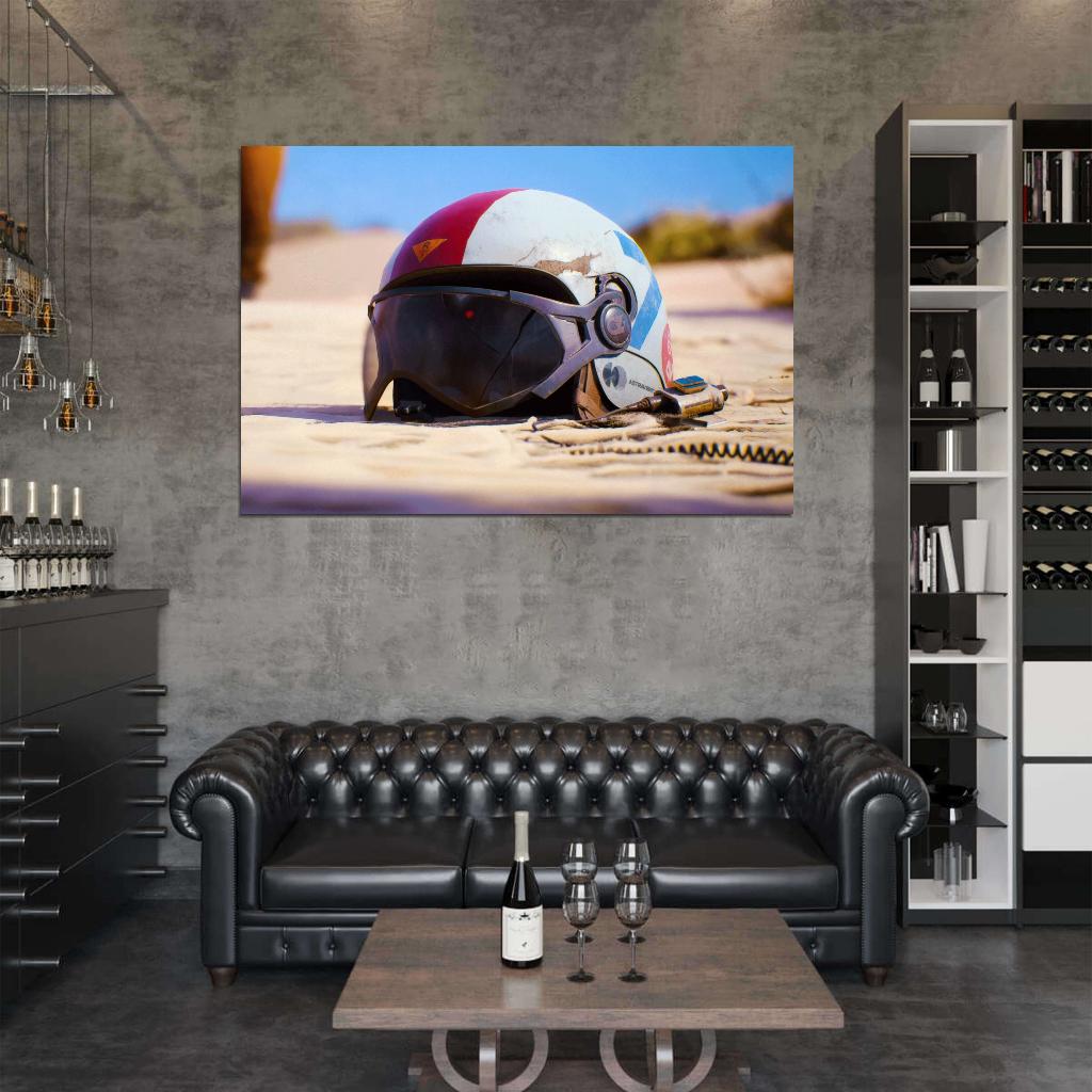 ARC Raiders Poster Helmet Retro Sci-Fi Concept Art Video Game Wall Decor