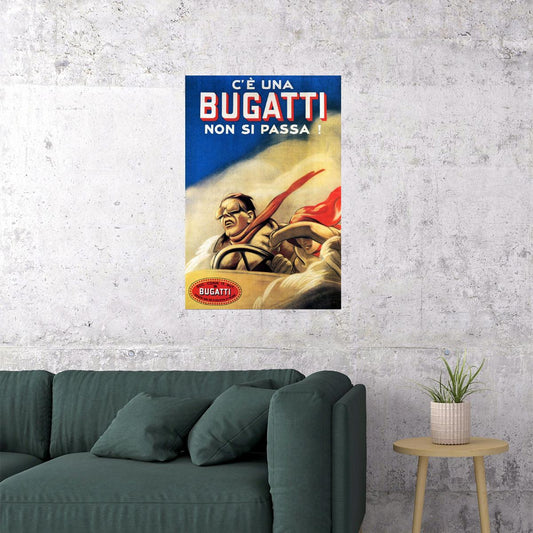 UNA NON SI PASSA CAN'T PASS FAST CAR COUPLE ITALY VINTAGE POSTER