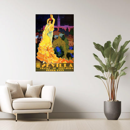 SPAIN 1933 SEVILLA FIESTA PRIMAVERA FLAMENCO SPANISH VINTAGE POSTER