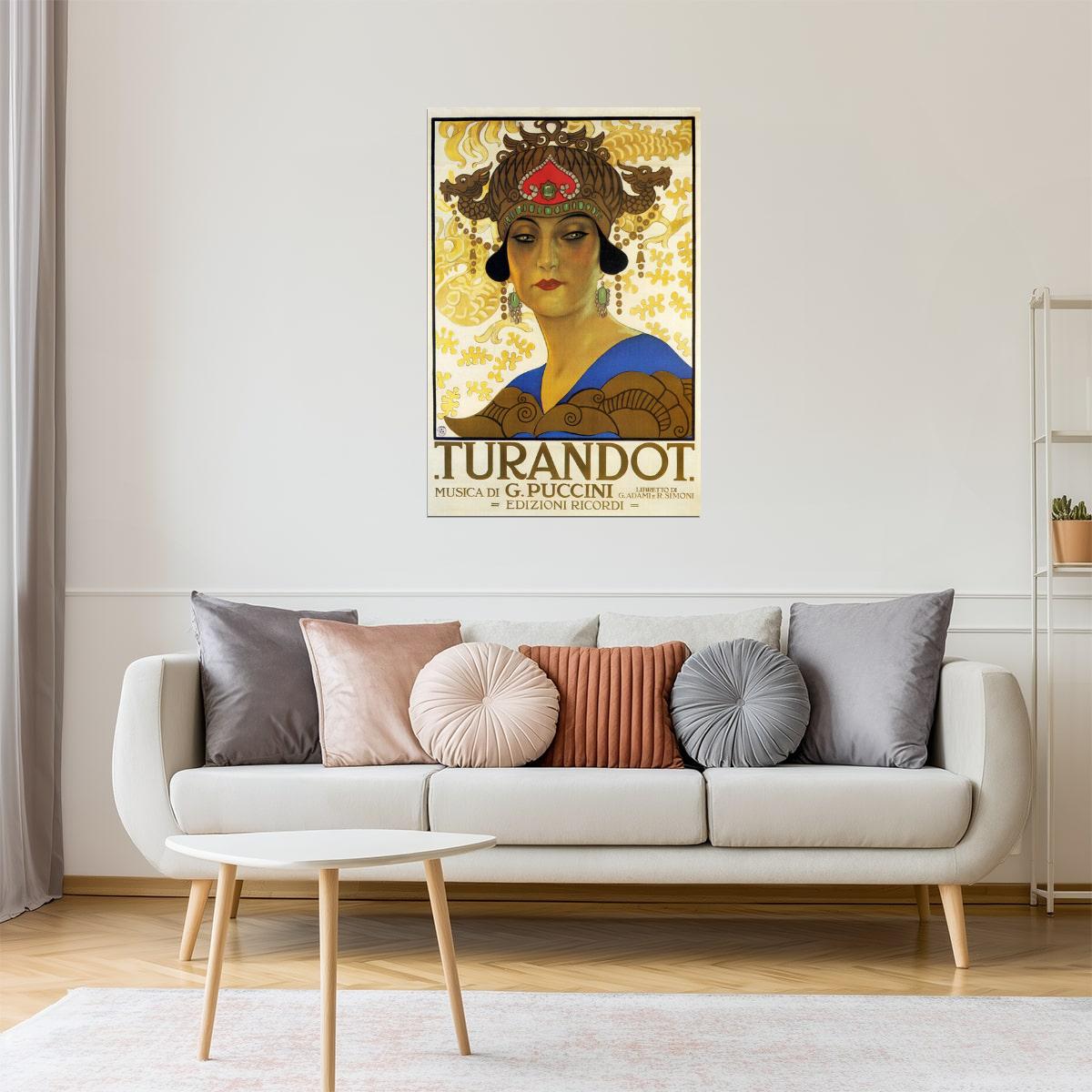 TURANDOT THEATER SHOW OPERA MUSIC BY PUCCINI ITALY ITALIA VINTAGE POSTER