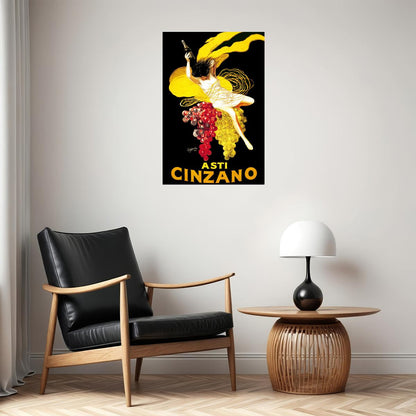 ASTI CINZANO WINE WOMAN GRAPE DRINK ALCOHOL ITALY CAPPIELLO VINTAGE POSTER
