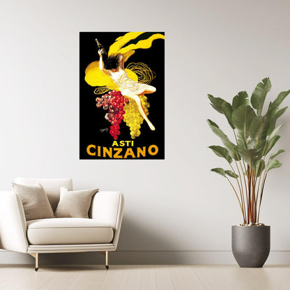 ASTI CINZANO WINE WOMAN GRAPE DRINK ALCOHOL ITALY CAPPIELLO VINTAGE POSTER
