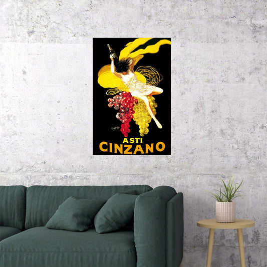 ASTI CINZANO WINE WOMAN GRAPE DRINK ALCOHOL ITALY CAPPIELLO VINTAGE POSTER