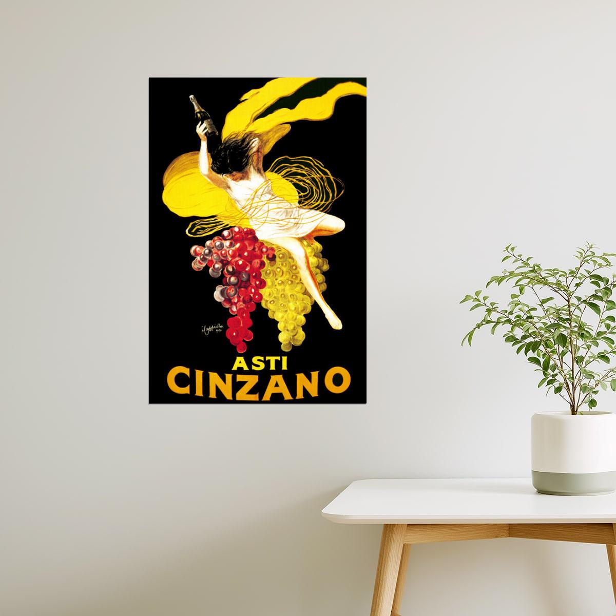 ASTI CINZANO WINE WOMAN GRAPE DRINK ALCOHOL ITALY CAPPIELLO VINTAGE POSTER