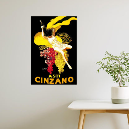 ASTI CINZANO WINE WOMAN GRAPE DRINK ALCOHOL ITALY CAPPIELLO VINTAGE POSTER