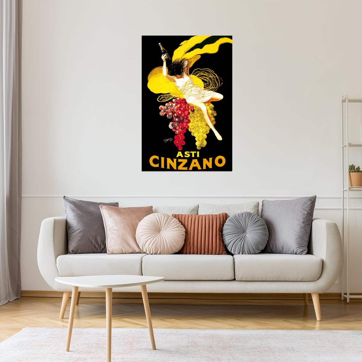 ASTI CINZANO WINE WOMAN GRAPE DRINK ALCOHOL ITALY CAPPIELLO VINTAGE POSTER