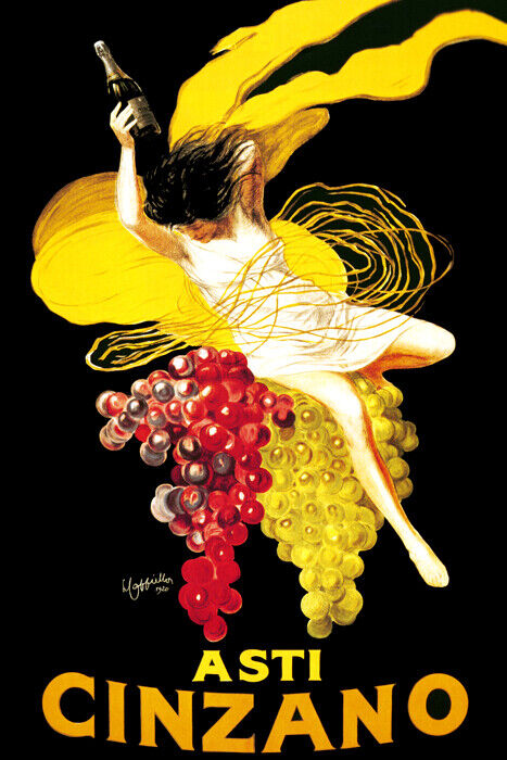 ASTI CINZANO WINE WOMAN GRAPE DRINK ALCOHOL ITALY CAPPIELLO VINTAGE POSTER