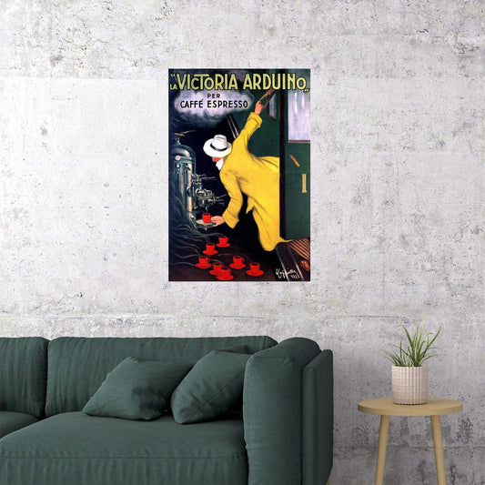 VICTORIA ARDUINO CAFFE ESPRESSO COFFE MACHINE ITALY TRAIN VINTAGE POSTER