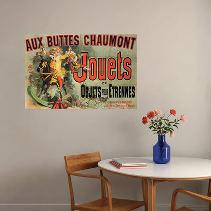 AUX BUTTES CHAUMONT JOUETS GIRL HORSE TOYS FRIENDS FRENCH VINTAGE POSTER