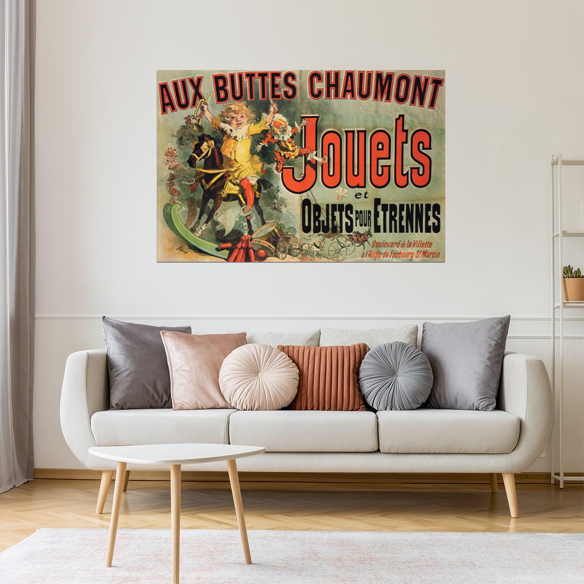 AUX BUTTES CHAUMONT JOUETS GIRL HORSE TOYS FRIENDS FRENCH VINTAGE POSTER