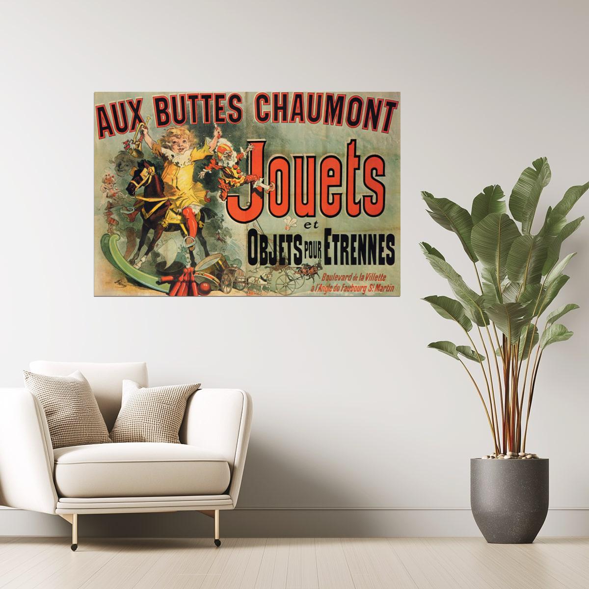 AUX BUTTES CHAUMONT JOUETS GIRL HORSE TOYS FRIENDS FRENCH VINTAGE POSTER