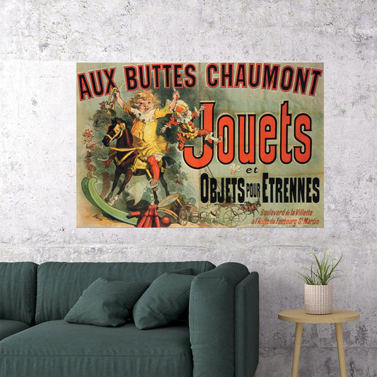 AUX BUTTES CHAUMONT JOUETS GIRL HORSE TOYS FRIENDS FRENCH VINTAGE POSTER