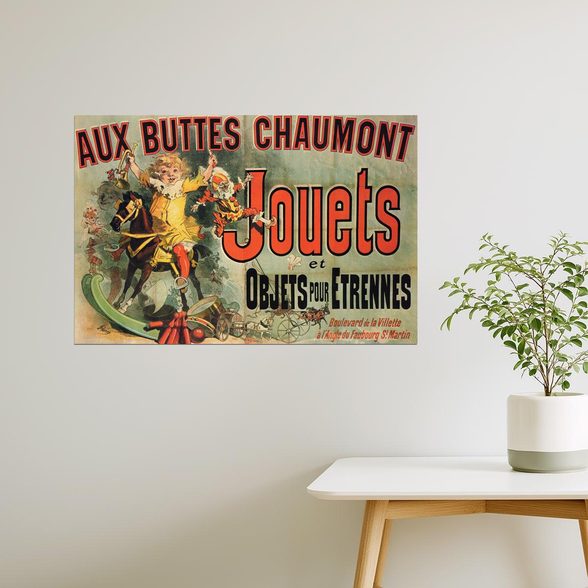 AUX BUTTES CHAUMONT JOUETS GIRL HORSE TOYS FRIENDS FRENCH VINTAGE POSTER
