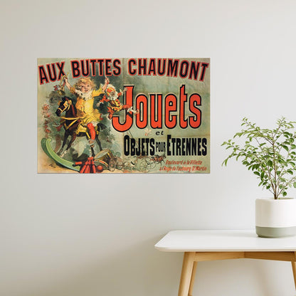 AUX BUTTES CHAUMONT JOUETS GIRL HORSE TOYS FRIENDS FRENCH VINTAGE POSTER