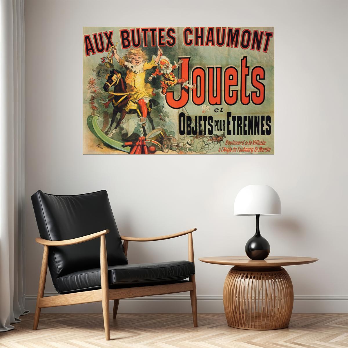 AUX BUTTES CHAUMONT JOUETS GIRL HORSE TOYS FRIENDS FRENCH VINTAGE POSTER