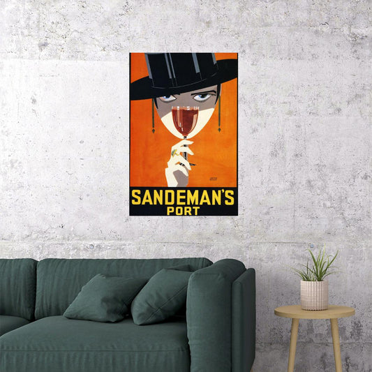 SANDEMAN PORT GIRL PORTUGUESE WINE EUROPE PORTUGAL TRAVEL VINTAGE POSTER