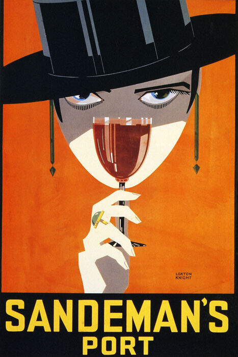 SANDEMAN PORT GIRL PORTUGUESE WINE EUROPE PORTUGAL TRAVEL VINTAGE POSTER
