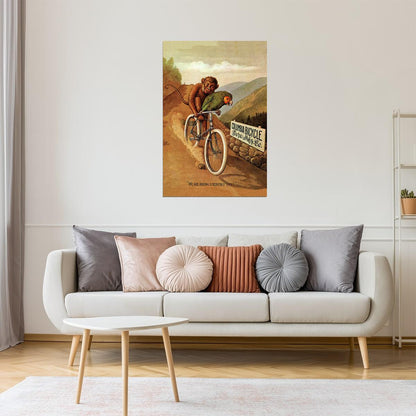 AMERICAN COLUMBIA BICYCLE BIKE PARROT MONKEY HEAVENLY TIME VINTAGE POSTER
