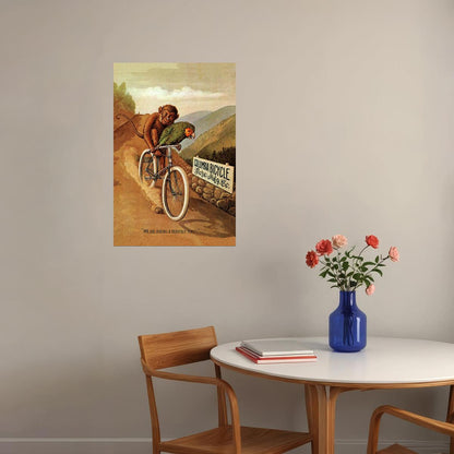 AMERICAN COLUMBIA BICYCLE BIKE PARROT MONKEY HEAVENLY TIME VINTAGE POSTER