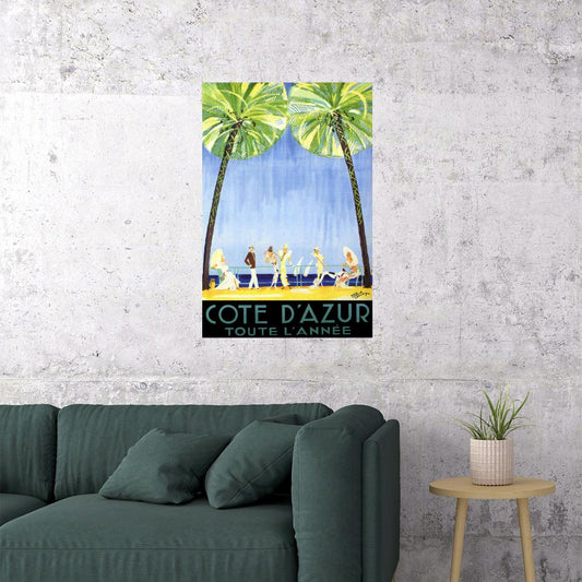 COTE D'AZUR FASHION FRANCE BEACH EUROPE TOURISM TRAVEL FINE VINTAGE POSTER