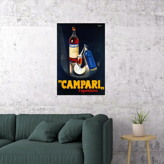 ITALY CAMPARI LIQUOR DRINK ITALIA ALCOHOLIC LIQUOR APERITIF VINTAGE POSTER