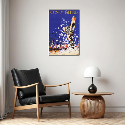 CONEY ISLAND LUNA PARK BROOKLYN NEW YORK MANHATTAN BEACH VINTAGE POSTER