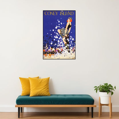 CONEY ISLAND LUNA PARK BROOKLYN NEW YORK MANHATTAN BEACH VINTAGE POSTER