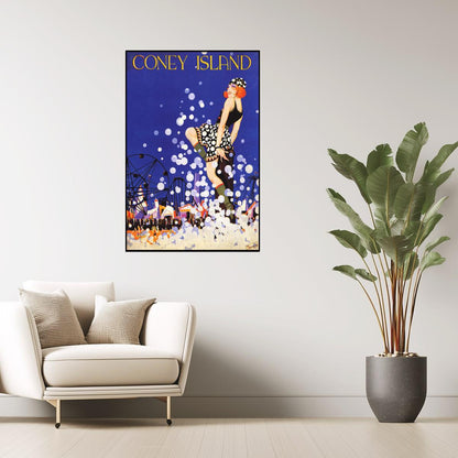 CONEY ISLAND LUNA PARK BROOKLYN NEW YORK MANHATTAN BEACH VINTAGE POSTER