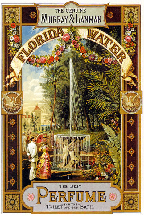 FLORIDA WATER THE GENUINE MURRAY & LANMAN PERFUME FOUNTAIN VINTAGE POSTER