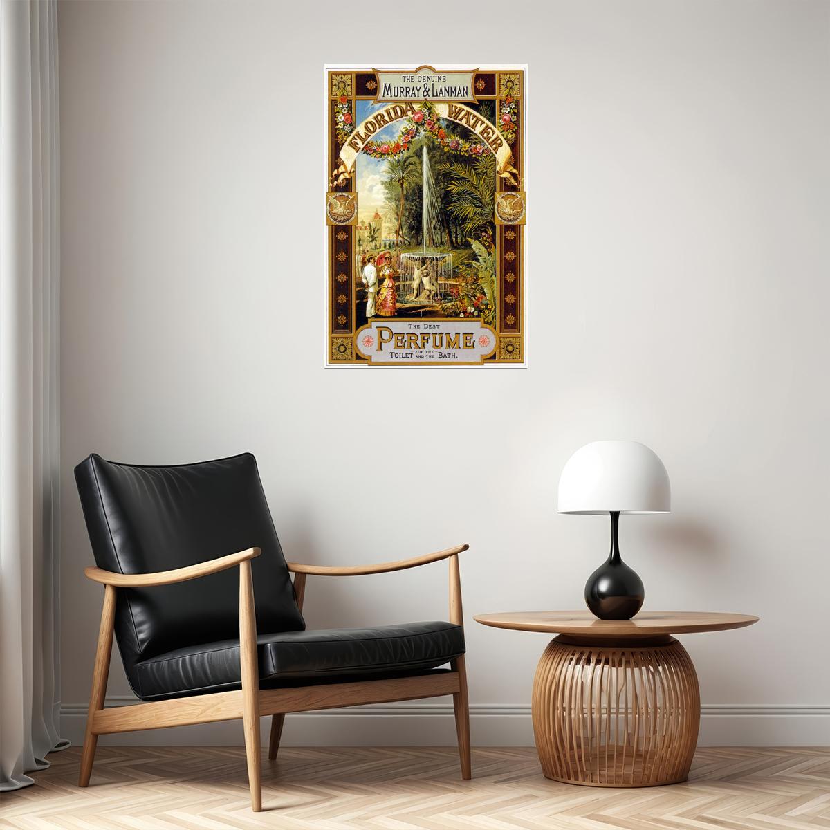 FLORIDA WATER THE GENUINE MURRAY & LANMAN PERFUME FOUNTAIN VINTAGE POSTER