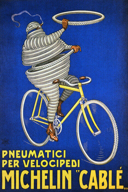 ITALY MICHELIN PNEUMATICI TIRES FOR CYCLES BICYCLE BIKE VINTAGE POSTER