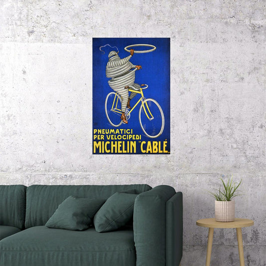 ITALY MICHELIN PNEUMATICI TIRES FOR CYCLES BICYCLE BIKE VINTAGE POSTER