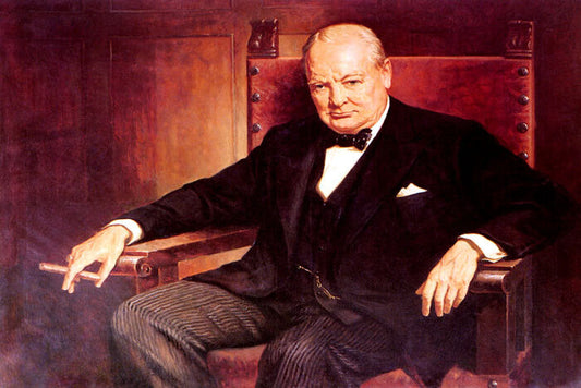 SIR WINSTON CHURCHILL PRIME MINISTER UNITED KINGDOM PAINTING BY ARTHUR PAN POSTER