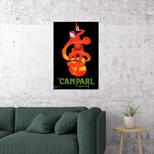 CAMPARI APERITIF ORANGE PEEL CLOWN DRINK ITALY CAPPIELLO VINTAGE POSTER