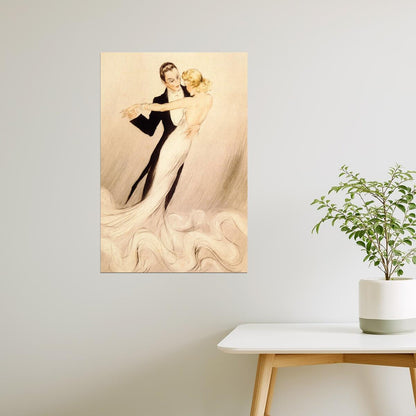 COUPLE DANCE WALTZ TANGO BALLROOM DANCE BY LOUIS ICART VINTAGE POSTER