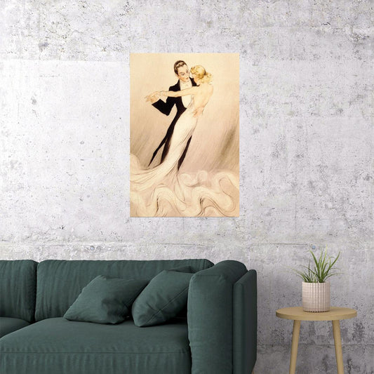 COUPLE DANCE WALTZ TANGO BALLROOM DANCE BY LOUIS ICART VINTAGE POSTER