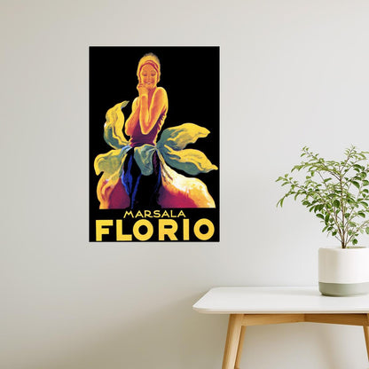 MARSALA FLORIO DRINK ALCOHOL ITALIAN GIRL ITALY CAPPIELLO VINTAGE POSTER