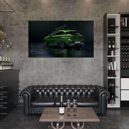 308 Hybrid 2021 High Res HD HQ Car Posters Home Decor Aesthetic Garage Man Cave For Men Boys Wall Art Poster