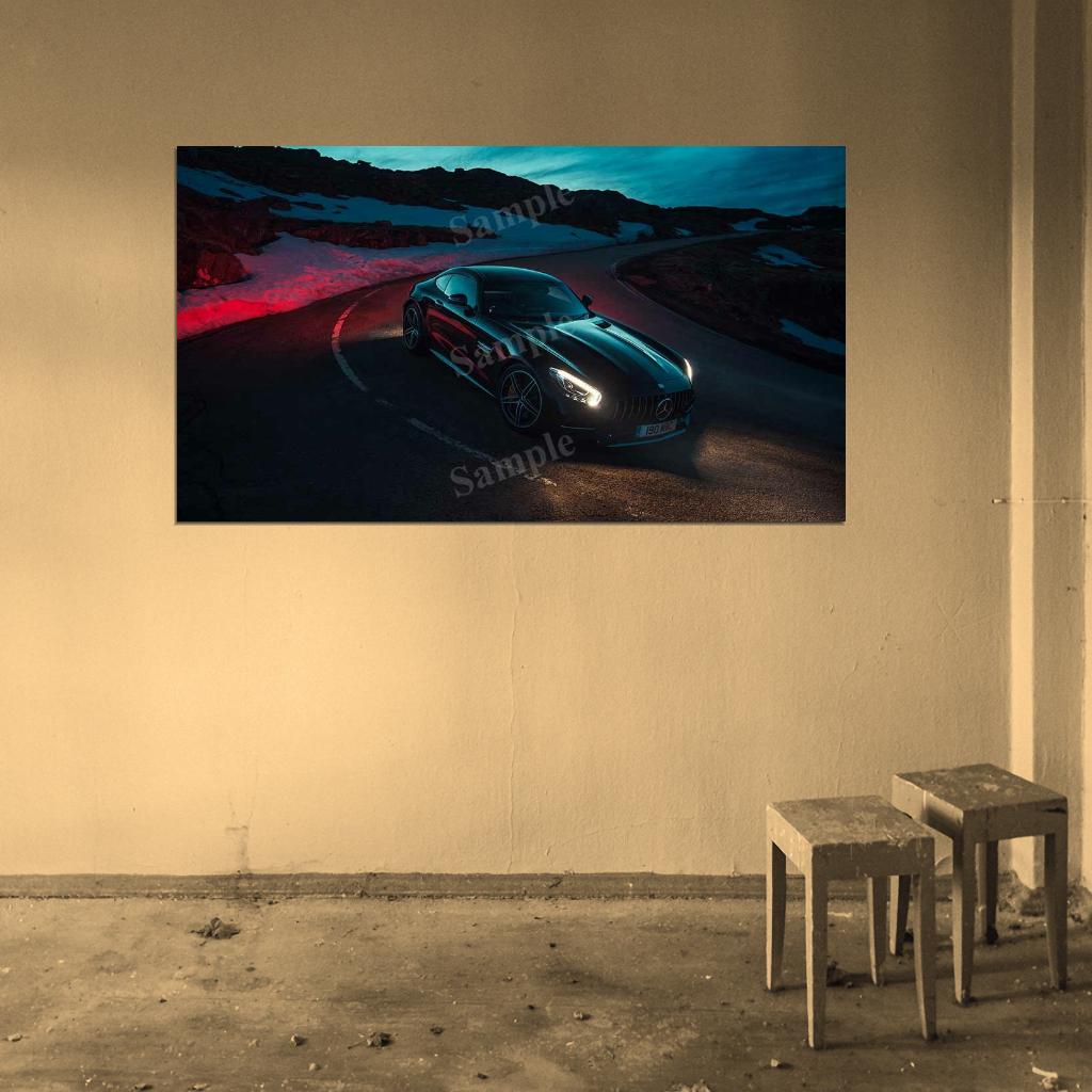 Amg Gt C High Res HD HQ Car Posters Home Decor Aesthetic Garage Man Cave For Men Boys Wall Art Poster