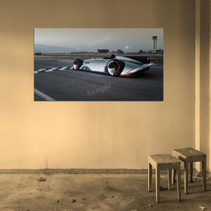 Vision Eq Silver Arrow High Res HD HQ Car Posters Home Decor Aesthetic Garage Man Cave For Men Boys Wall Art Poster
