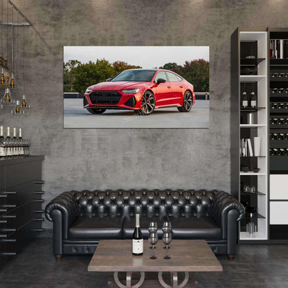 Rs 7 Sportback Red High Res HD HQ Car Posters Home Decor Aesthetic Garage Man Cave For Men Boys Wall Art Poster