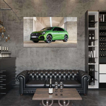 Rs Q8 Green High Res HD HQ Car Posters Home Decor Aesthetic Garage Man Cave For Men Boys Wall Art Poster