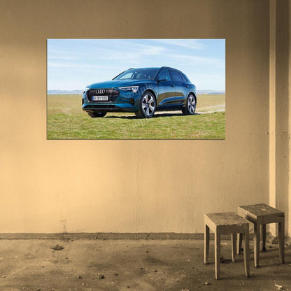 E Tron 55 Quattro Blue High Res HD HQ Car Posters Home Decor Aesthetic Garage Man Cave For Men Boys Wall Art Poster