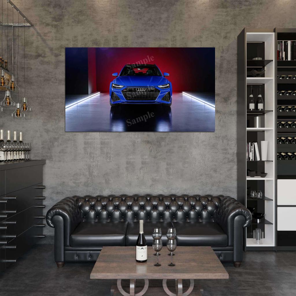 Rs 6 Avant Rs Tribute Blue High Res HD HQ Car Posters Home Decor Aesthetic Garage Man Cave For Men Boys Wall Art Poster
