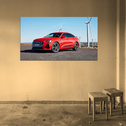 E Tron 50 Quattro Sportback High Res HD HQ Car Posters Home Decor Aesthetic Garage Man Cave For Men Boys Wall Art Poster
