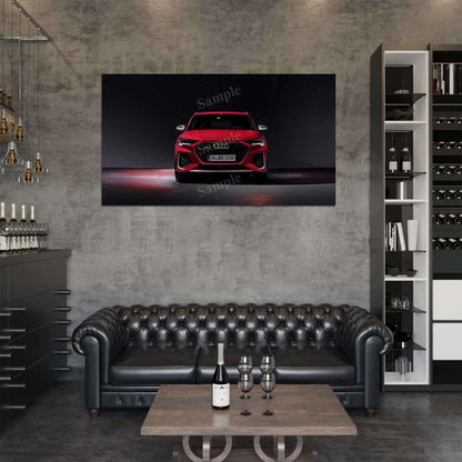 Rs Q3 Red High Res HD HQ Car Posters Home Decor Aesthetic Garage Man Cave For Men Boys Wall Art Poster