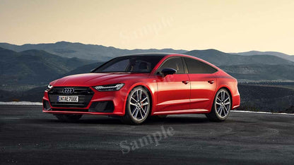 A7 Sportback 55 Tfsi Red High Res HD HQ Car Posters Home Decor Aesthetic Garage Man Cave For Men Boys Wall Art Poster