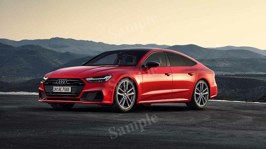 A7 Sportback 55 Tfsi Red High Res HD HQ Car Posters Home Decor Aesthetic Garage Man Cave For Men Boys Wall Art Poster