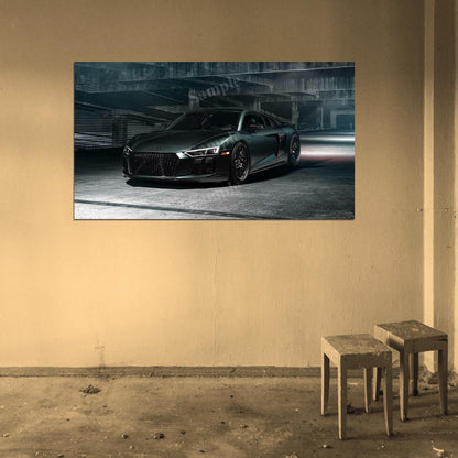 R8 V10 Black High Res HD HQ Car Posters Home Decor Aesthetic Garage Man Cave For Men Boys Wall Art Poster